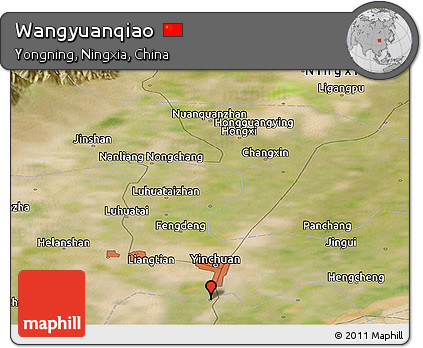 Satellite Panoramic Map of Wangyuanqiao