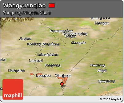 Satellite Panoramic Map of Wangyuanqiao