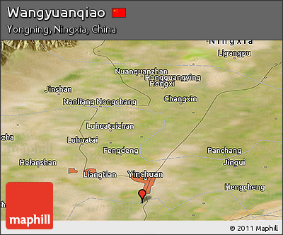 Satellite Panoramic Map of Wangyuanqiao