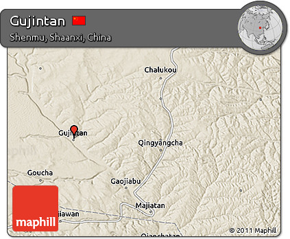 Shaded Relief 3D Map of Gujintan