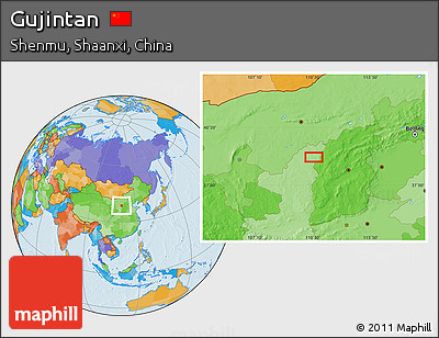 Political Location Map of Gujintan