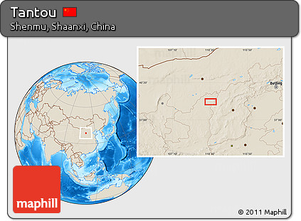 Shaded Relief Location Map of Tantou