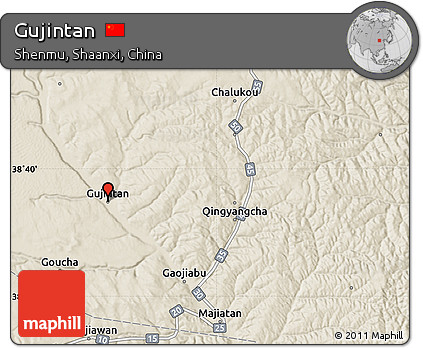 Shaded Relief Map of Gujintan