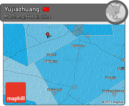 Political 3D Map of Yujiazhuang