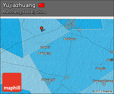 Political 3D Map of Yujiazhuang