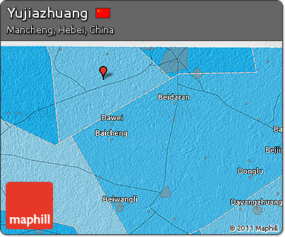 Political 3D Map of Yujiazhuang