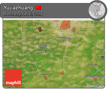 Satellite 3D Map of Yujiazhuang