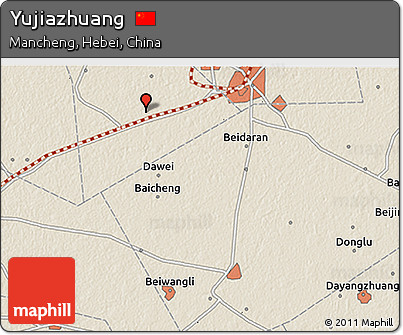 Shaded Relief 3D Map of Yujiazhuang