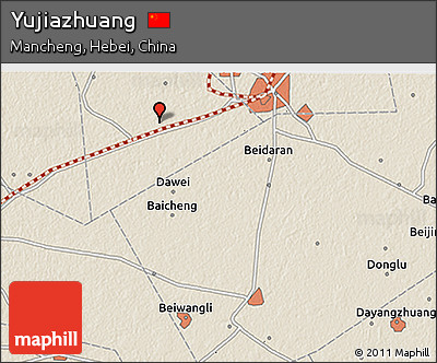 Shaded Relief 3D Map of Yujiazhuang