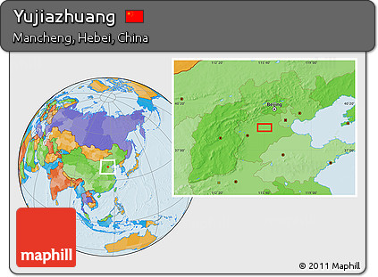 Political Location Map of Yujiazhuang