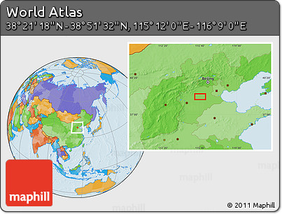 Political Location Map of the Area around 38° 36' 25" N, 115° 40' 30" E