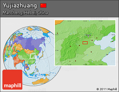 Political Location Map of Yujiazhuang