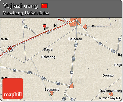 Shaded Relief Map of Yujiazhuang