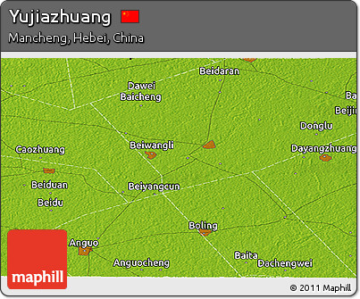 Physical Panoramic Map of Yujiazhuang