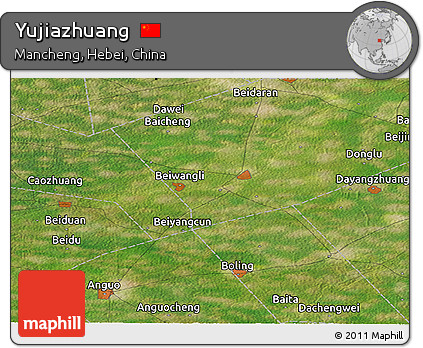 Satellite Panoramic Map of Yujiazhuang