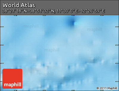 Physical Map of the Area around 38° 36' 25" N, 11° 58' 29" E