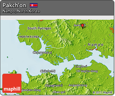 Physical 3D Map of Pakch'on