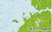 Physical Map of the area around 38° 36' 25" N, 125° 1' 30" E