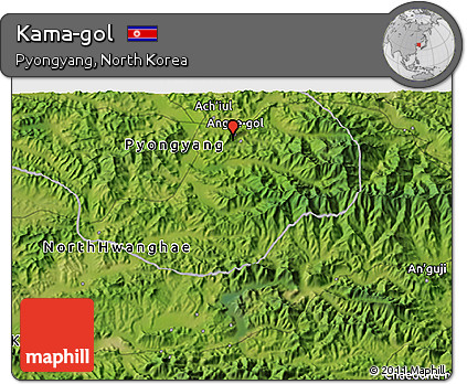 Satellite 3D Map of Kama-gol