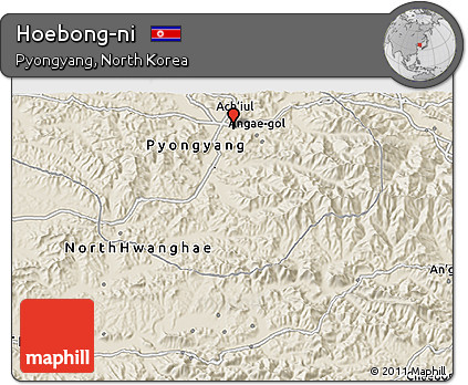 Shaded Relief 3D Map of Hoebong-ni