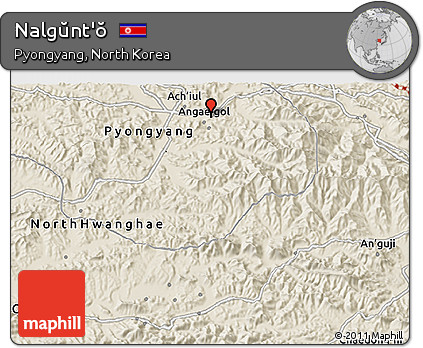 Shaded Relief 3D Map of Nalgŭnt'ŏ