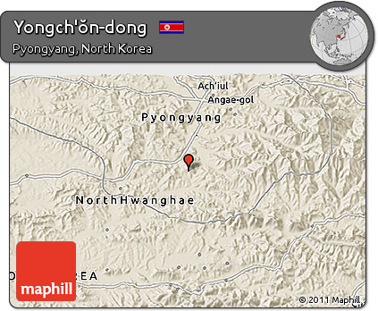 Shaded Relief 3D Map of Yongch'ŏn-dong