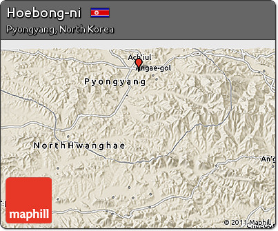 Shaded Relief 3D Map of Hoebong-ni