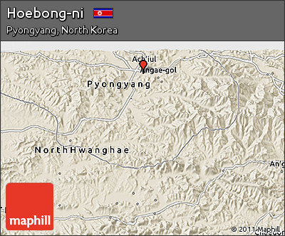 Shaded Relief 3D Map of Hoebong-ni