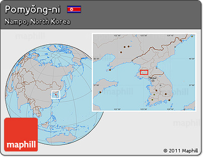 Gray Location Map of Pomyŏng-ni