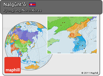 Political Location Map of Nalgŭnt'ŏ