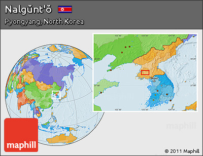 Political Location Map of Nalgŭnt'ŏ
