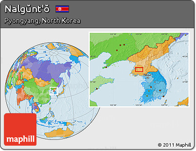 Political Location Map of Nalgŭnt'ŏ