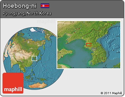 Satellite Location Map of Hoebong-ni