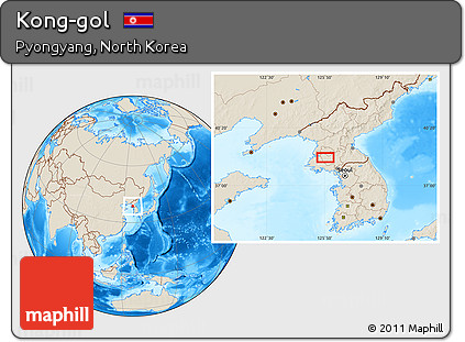 Shaded Relief Location Map of Kong-gol