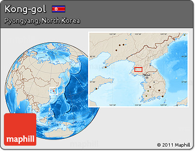 Shaded Relief Location Map of Kong-gol