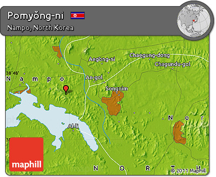 Physical Map of Pomyŏng-ni