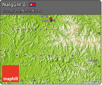 Physical Map of Nalgŭnt'ŏ