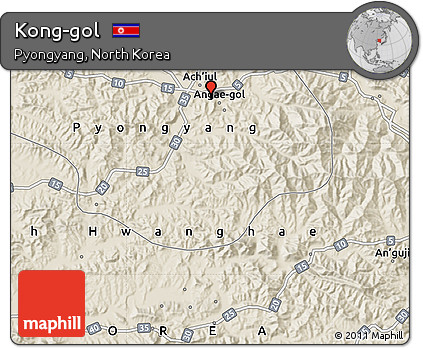 Shaded Relief Map of Kong-gol