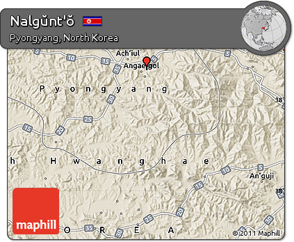 Shaded Relief Map of Nalgŭnt'ŏ
