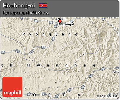 Shaded Relief Map of Hoebong-ni