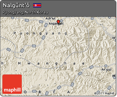 Shaded Relief Map of Nalgŭnt'ŏ