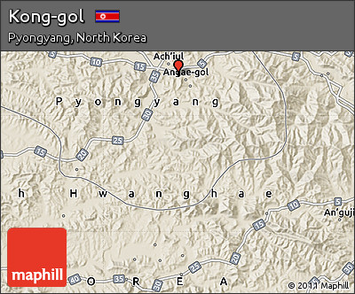 Shaded Relief Map of Kong-gol