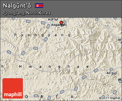 Shaded Relief Map of Nalgŭnt'ŏ