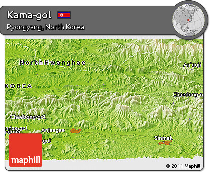 Physical Panoramic Map of Kama-gol