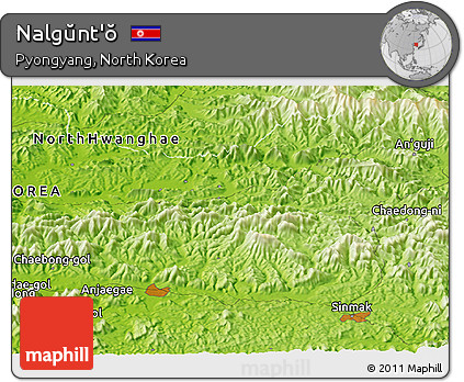 Physical Panoramic Map of Nalgŭnt'ŏ
