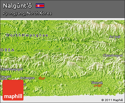Physical Panoramic Map of Nalgŭnt'ŏ