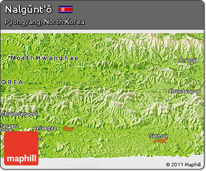 Physical Panoramic Map of Nalgŭnt'ŏ