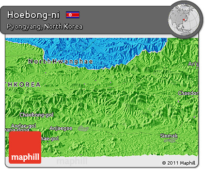 Political Panoramic Map of Hoebong-ni