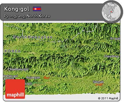 Satellite Panoramic Map of Kong-gol