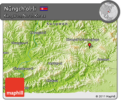 Physical 3D Map of Nŭngch'ol-li